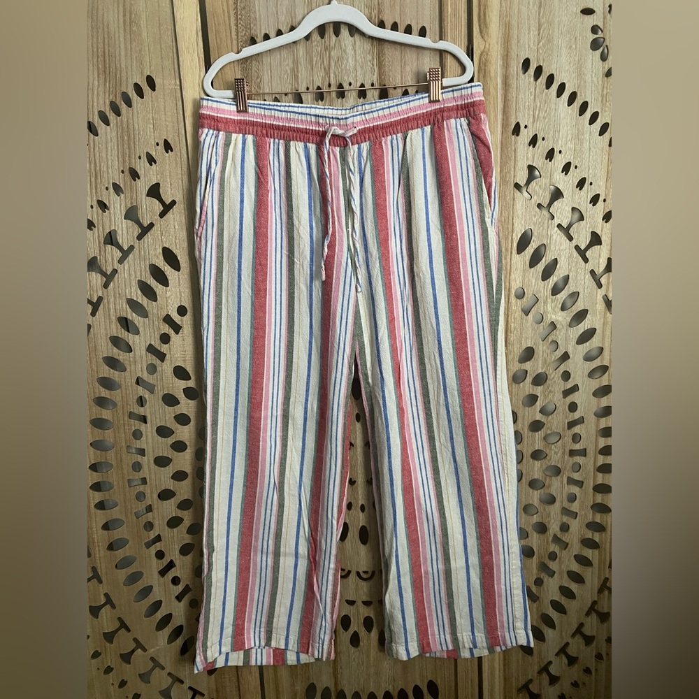 Old Navy Multicolor Striped Wide Leg Pants